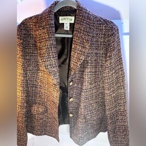 ORVIS Tweed Women’s Blazer Brown Multi Color Size 14